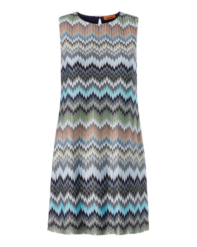 Missoni Ärmelloses Minikleid mit Zickzackmuster - Blau Blau