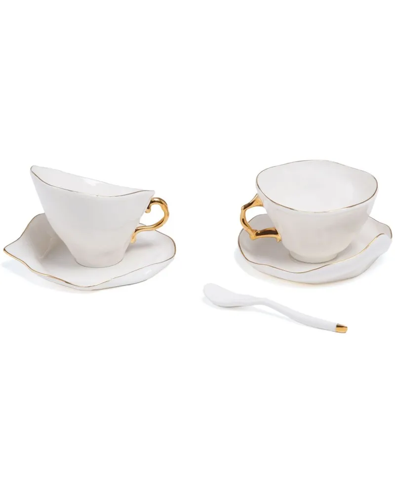 Seletti Set aus zwei Meltdown Teetassen - Weiß Weiß