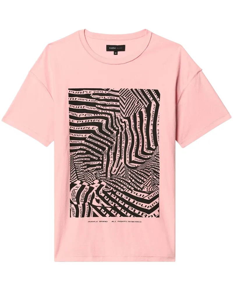 PURPLE BRAND OP-Art T-Shirt - Rosa Rosa