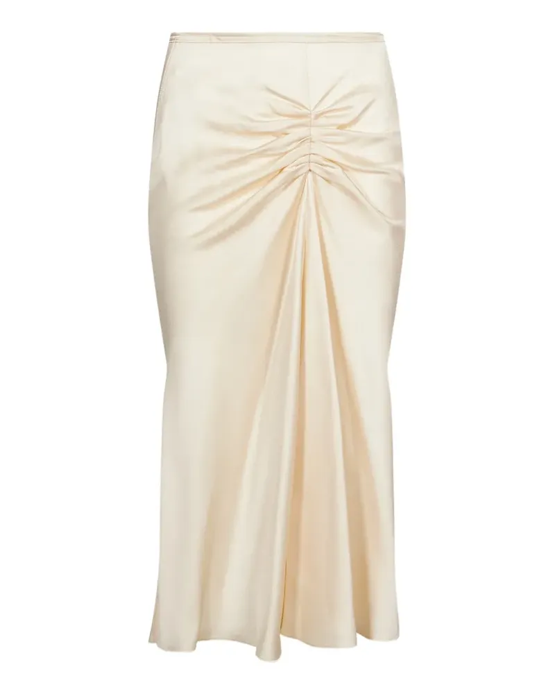 Victoria Beckham Bela ruched midi skirt - Nude Nude