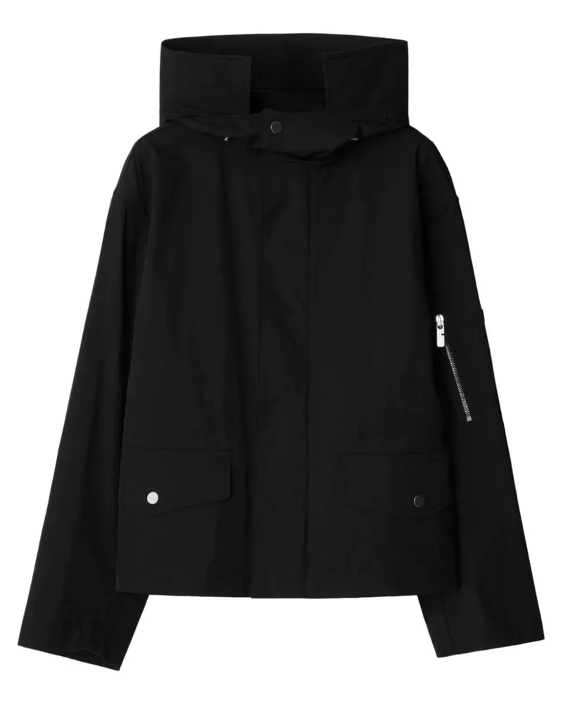 Burberry Kapuzenmantel mit Druckknöpfen - Schwarz Schwarz