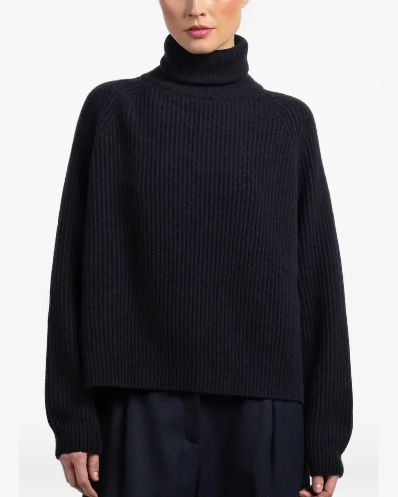 Dušan roll-neck ribbed sweater - Blau Blau