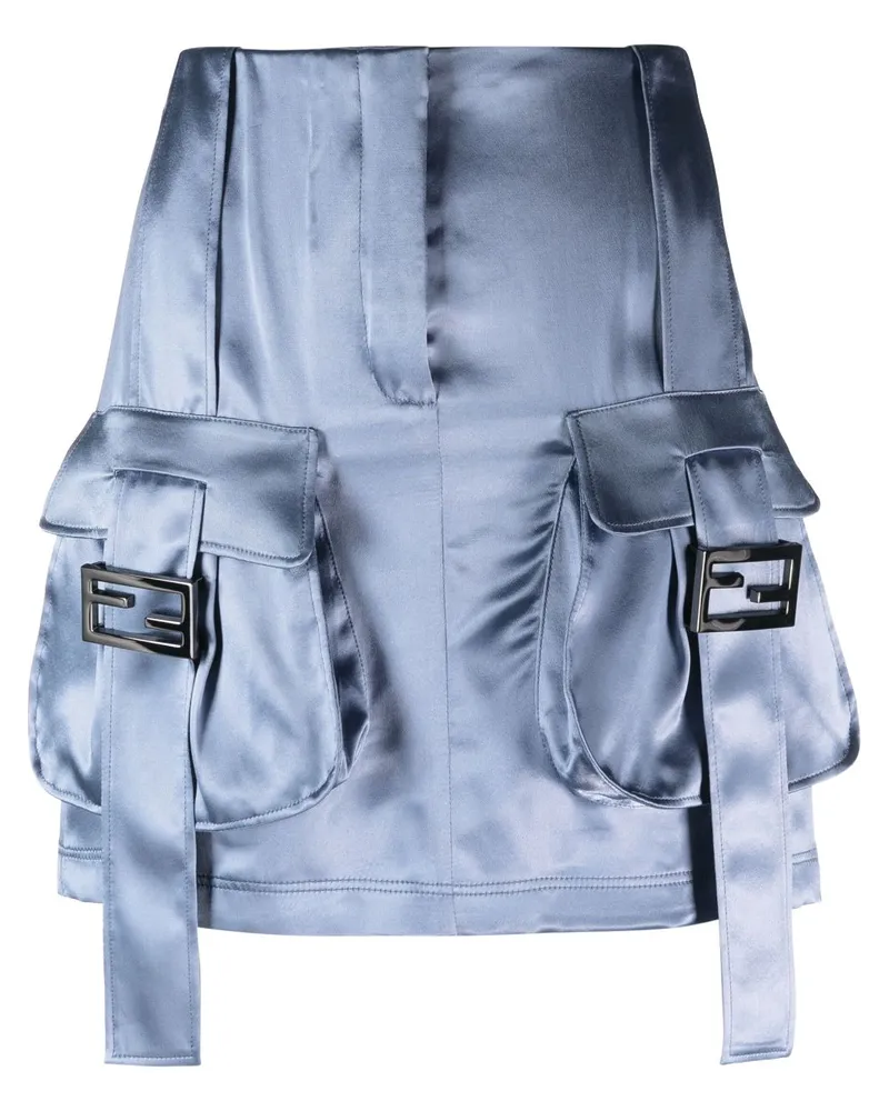 Fendi Minirock aus Satin - Blau Blau