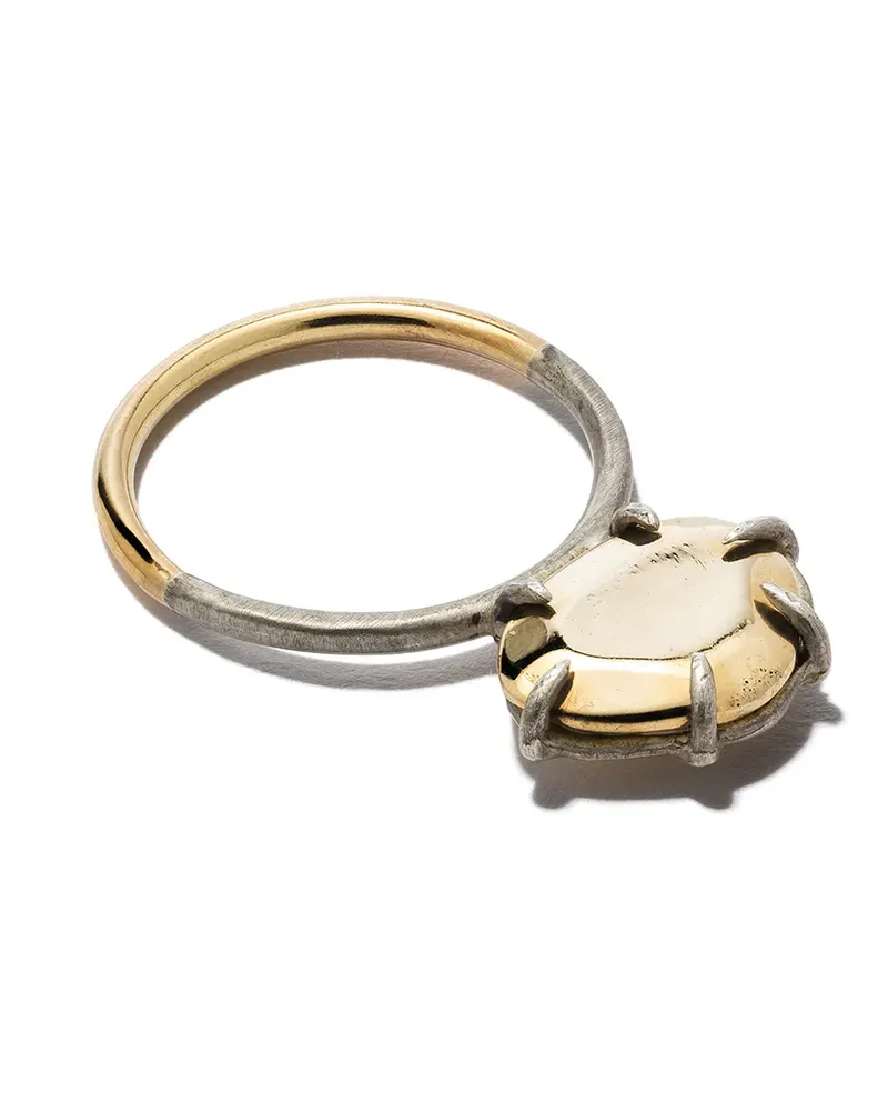 Dalila Barkache 18kt Gelbgoldring mit oxidiertem Effekt Gold