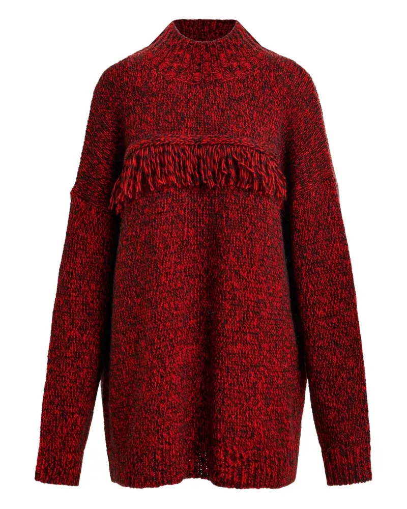 Essentiel Inna Pullover mit Fransen - Rot Rot