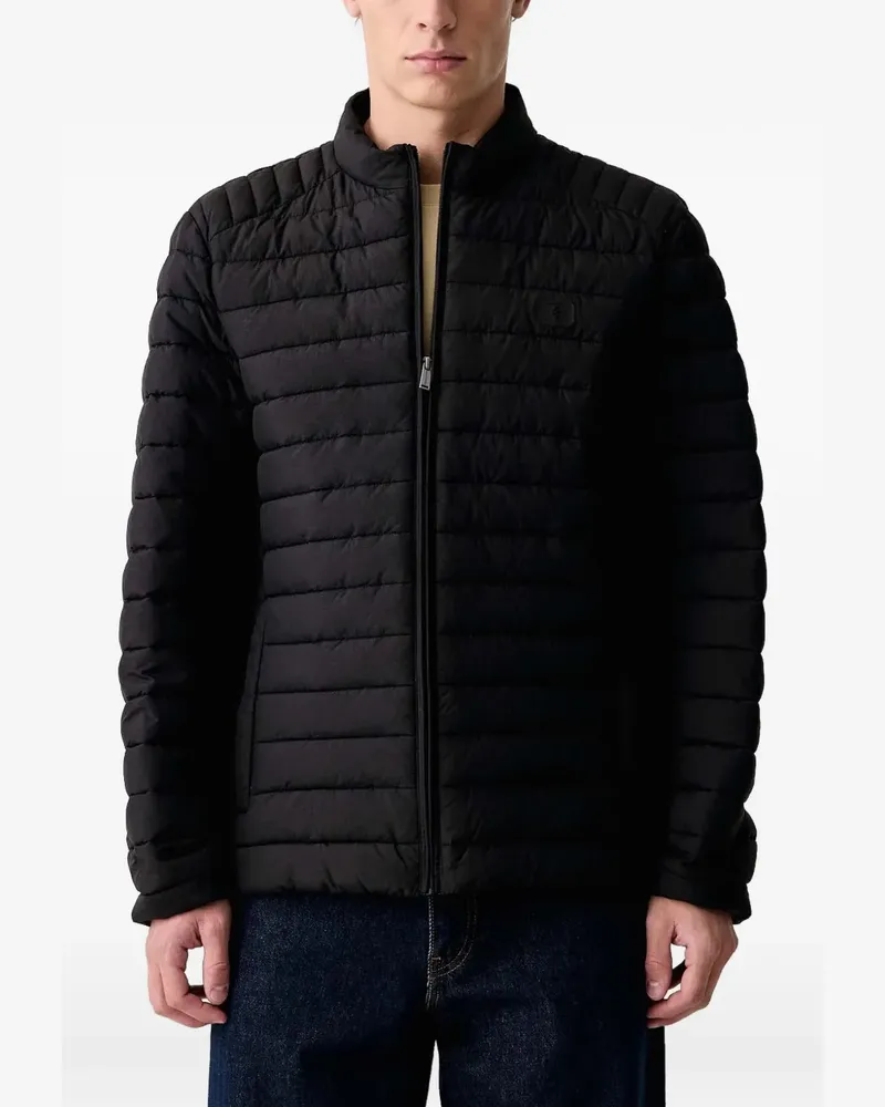Trussardi quilted zip-up jacket - Schwarz Schwarz