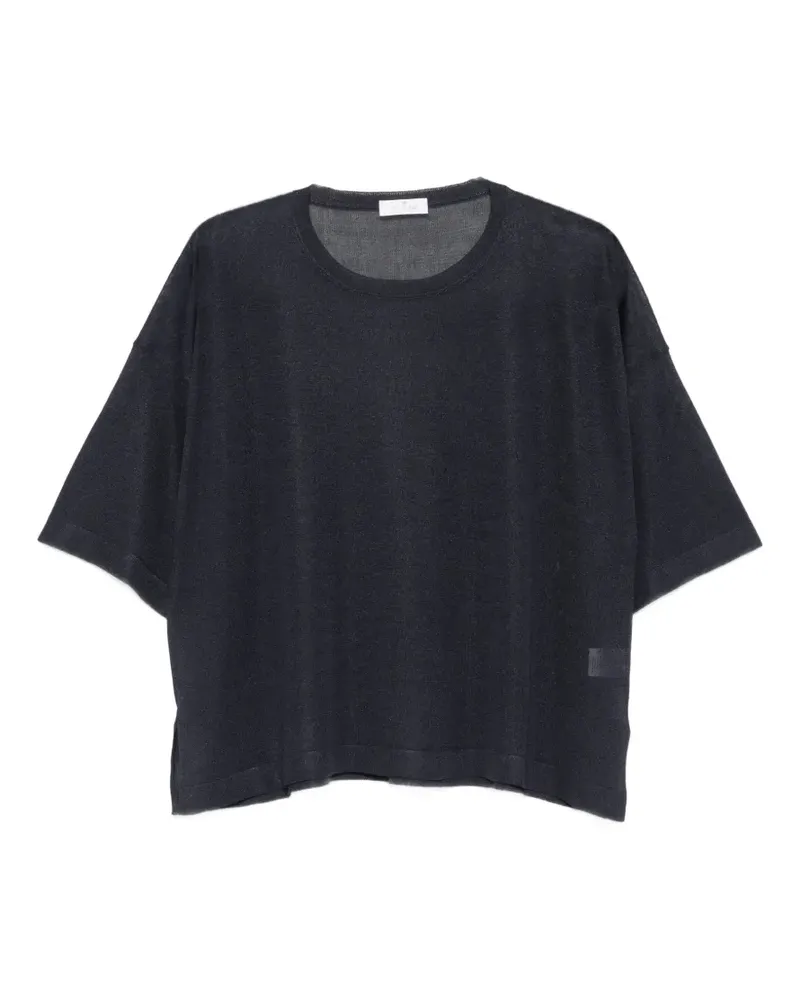 PANICALE Cashmere sheer side-slit sweater - Blau Blau