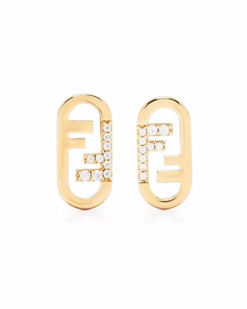 Fendi Creolen mit Kristallen - Gold Gold