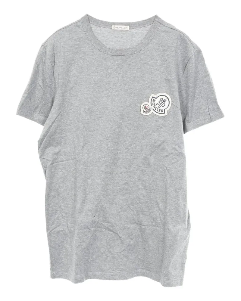 Moncler 2000s T-Shirt mit Logo-Patch - Grau Grau