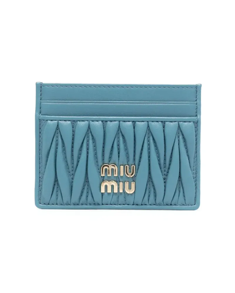 Miu Miu Kartenetui aus Matelasse-Leder - Blau Blau