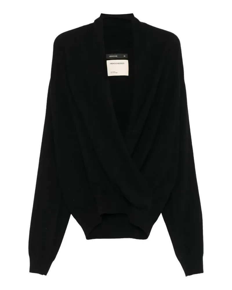 Frenckenberger wrap-design sweater - Schwarz Schwarz