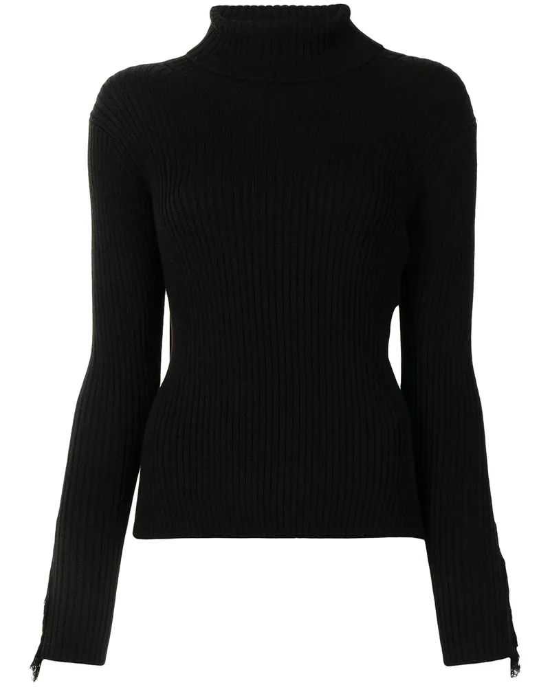 Yohji Yamamoto Gestrickter Rollkragenpullover - Schwarz Schwarz