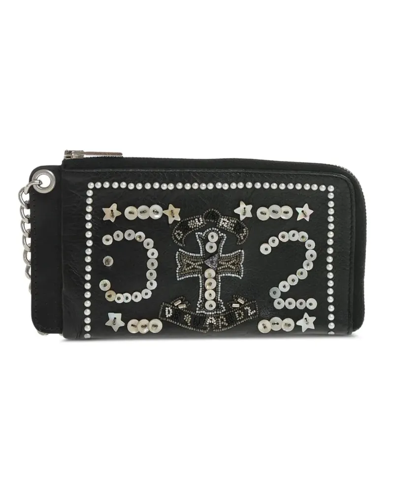 Dsquared2 Portemonnaie mit Pailletten - Schwarz Schwarz