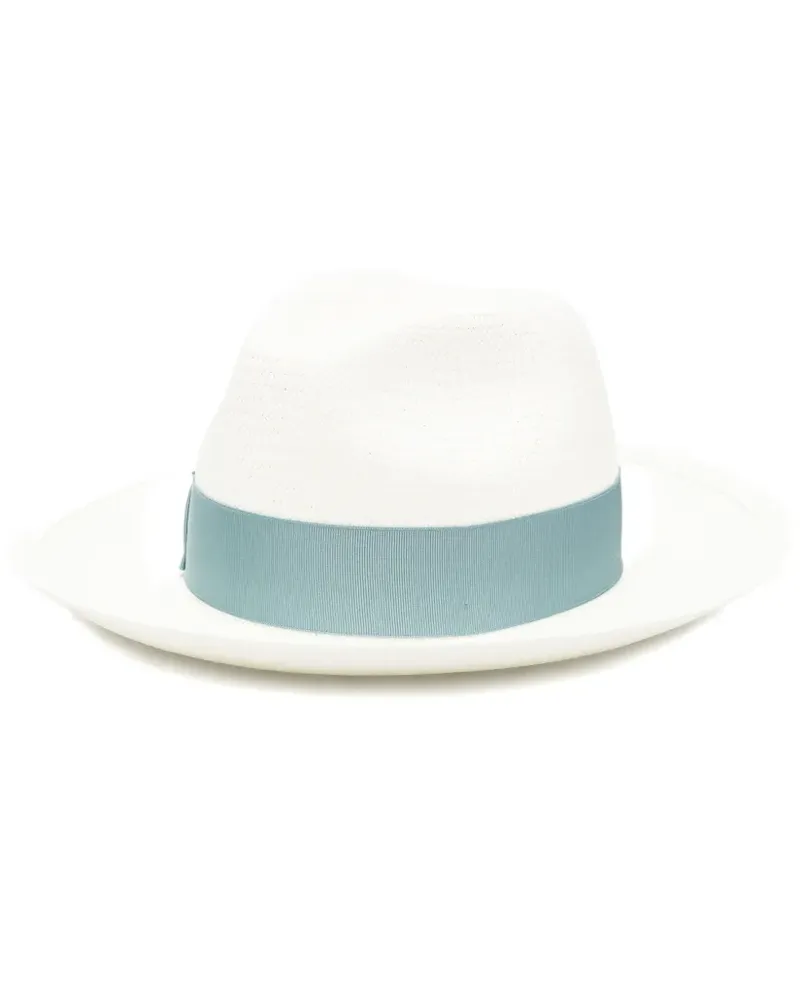 Borsalino ribbon straw hat - Weiß Weiß