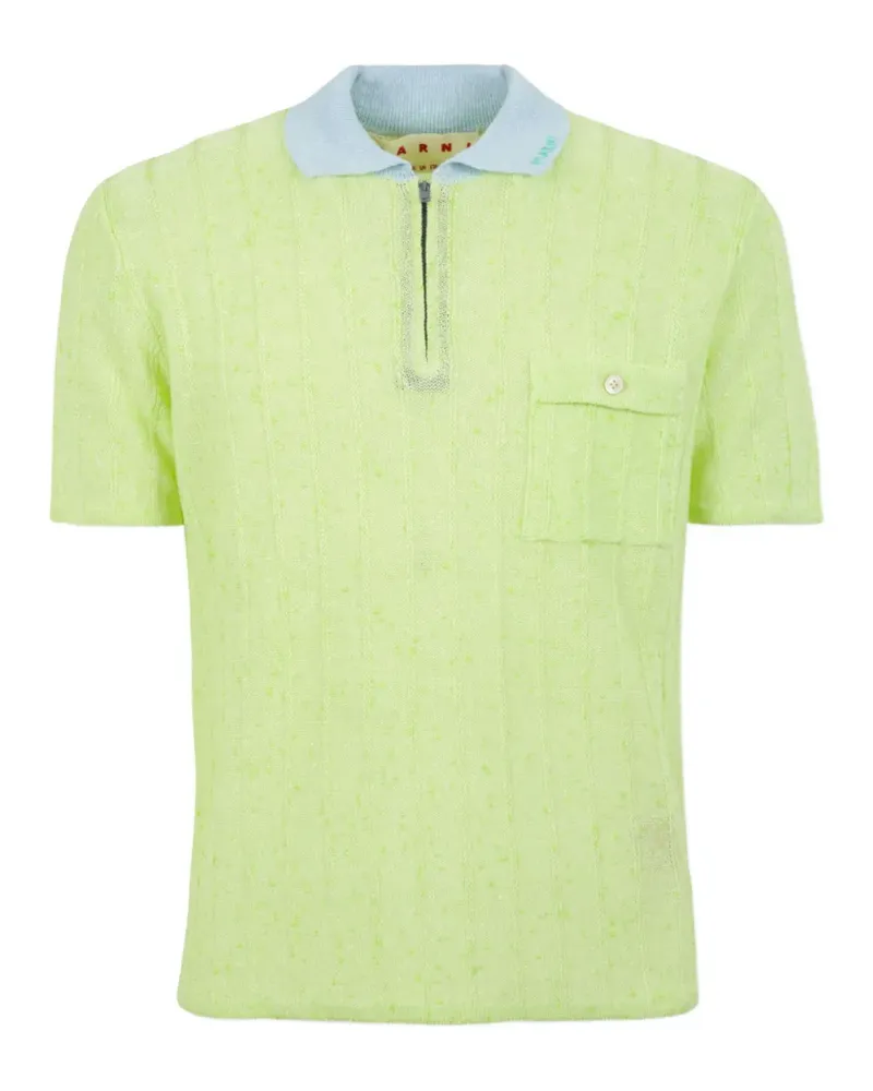 Marni cable-knit polo shirt - Grün Grün