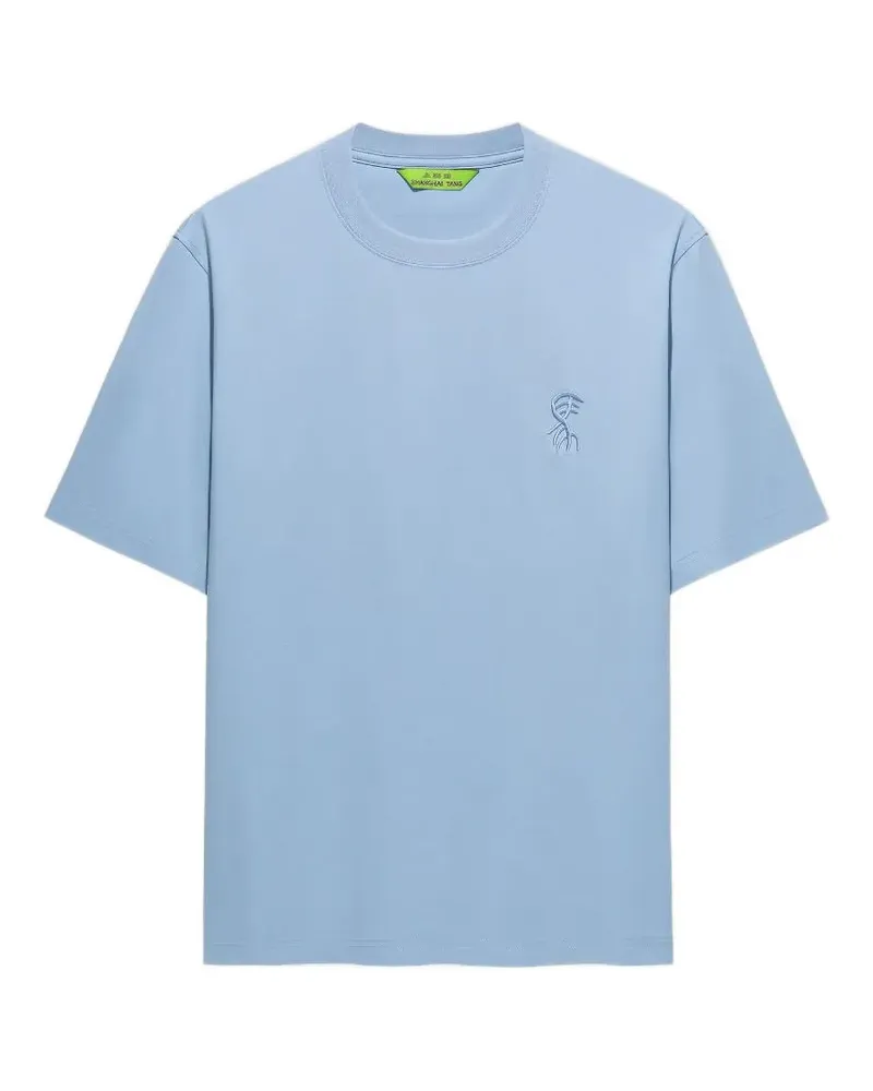 Shanghai Tang T-Shirt mit Logo-Stickerei - Blau Blau