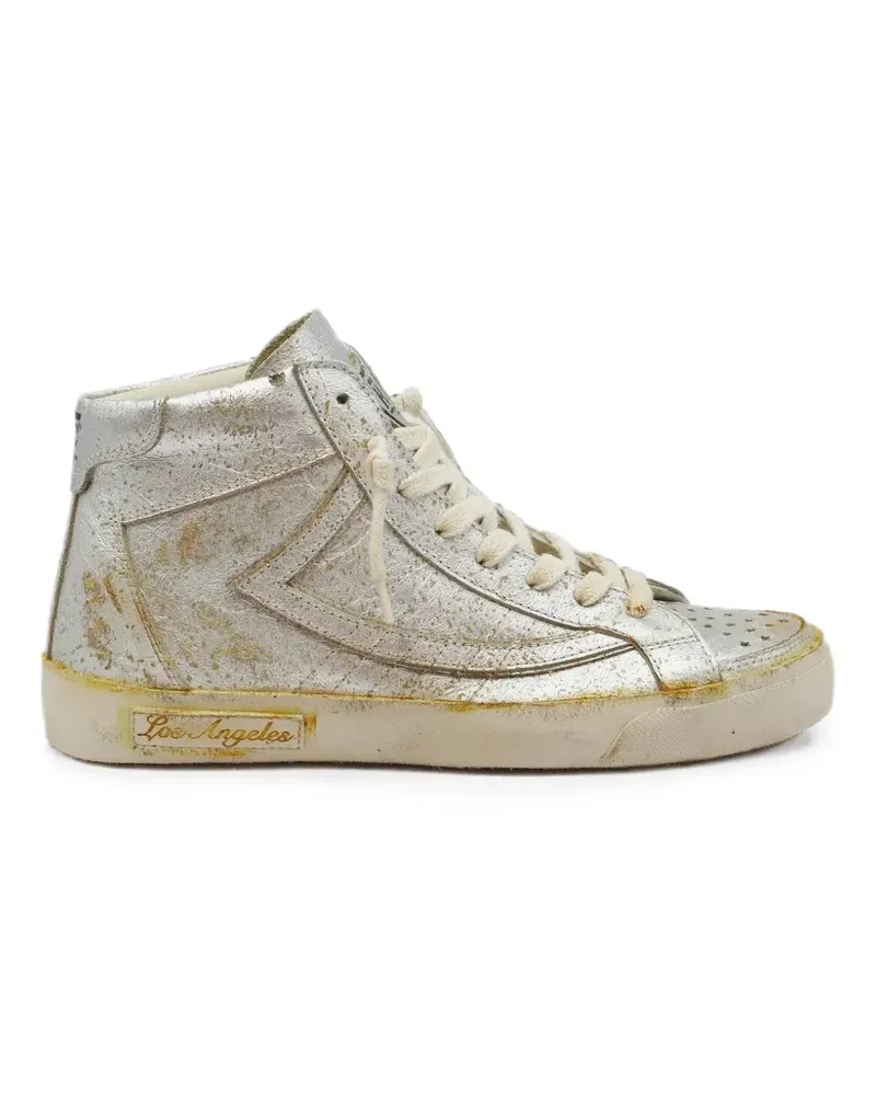HTC Hollywood Trading Company Vipers High-Top-Sneakers im Distressed-Look - Silber Silber
