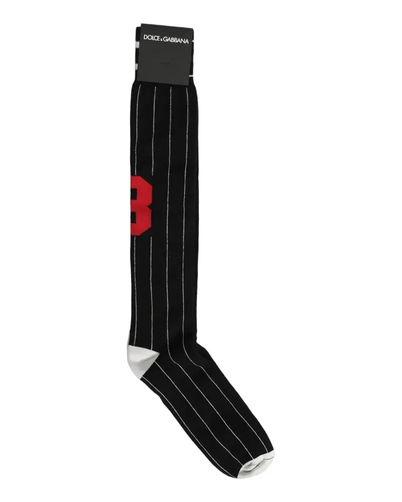 Dolce & Gabbana pinstripe knee-high socks - Schwarz Schwarz