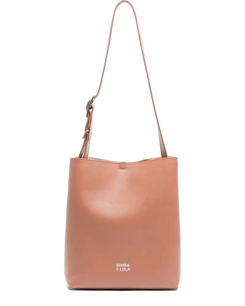 BIMBA Y LOLA Mittelgroße Carlino Schultertasche mit Schnalle - Rosa Rosa