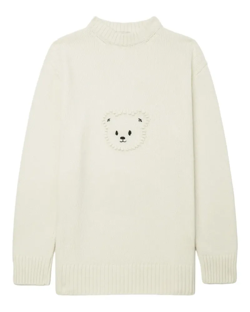 Joshua Sanders Pullover mit Teddybären-Stickerei - Weiß Weiß