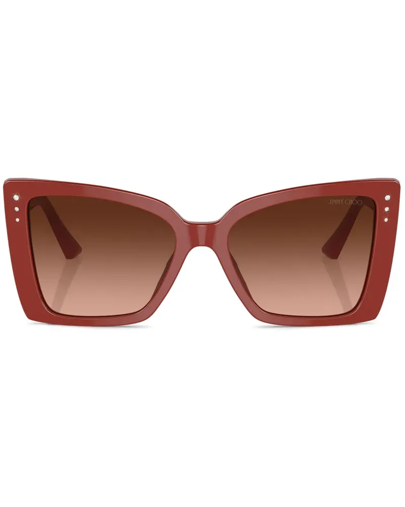 Jimmy Choo Sonnenbrille mit eckigem Gestell - Rot Rot