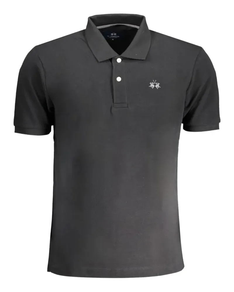La Martina logo-embroidered polo shirt - Schwarz Schwarz