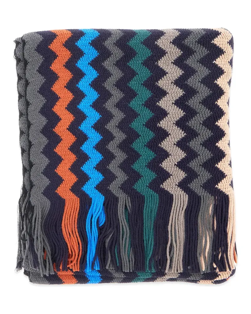 Missoni zigzag-knit scarf - Grau Grau