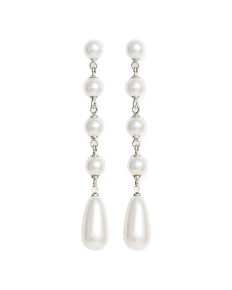 Self-Portrait faux-pearl drop earrings - Silber Silber