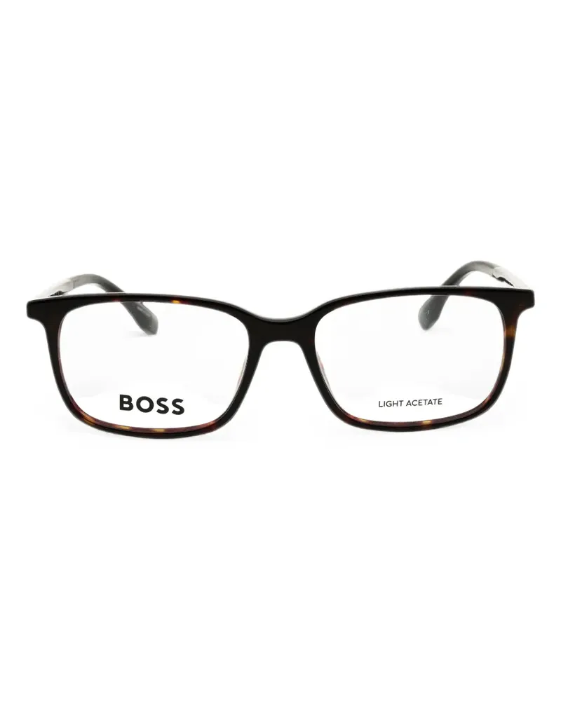 HUGO BOSS Brille mit eckigem Gestell - Braun Braun