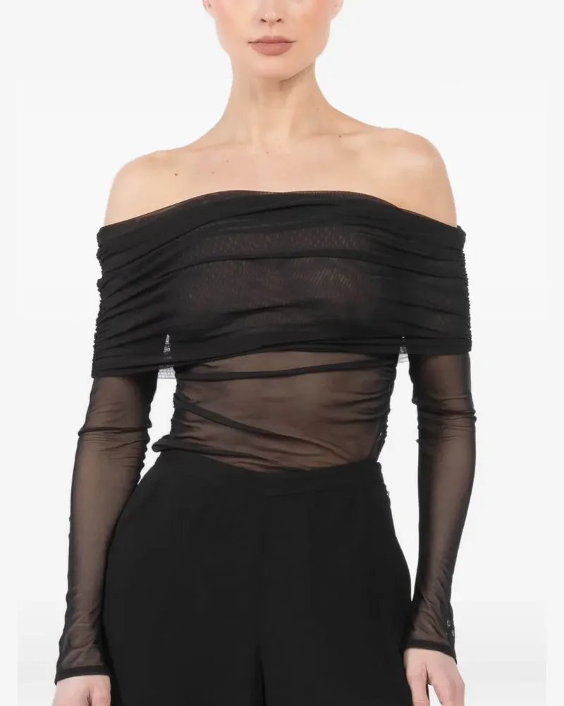 LAPOINTE off-shoulder long-sleeve blouse - Schwarz Schwarz