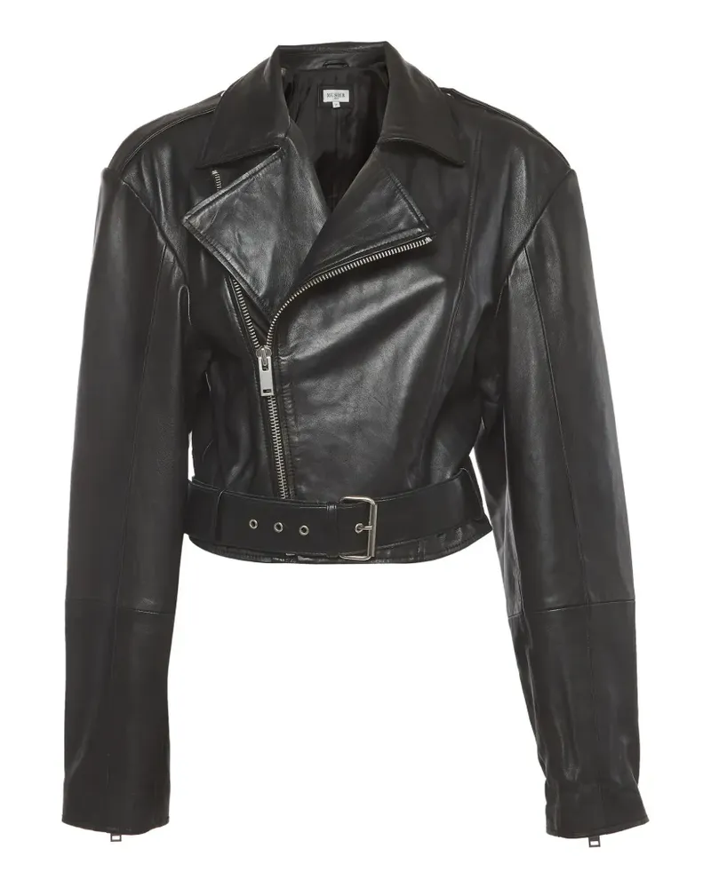 Musier Paris Bikerjacke mit Gürtel - Schwarz Schwarz
