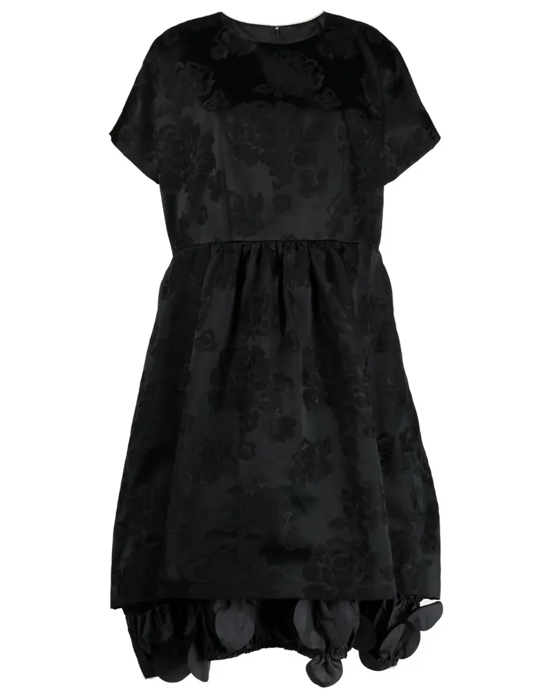 Comme des Garçons Midikleid mit Blumenmuster - Schwarz Schwarz