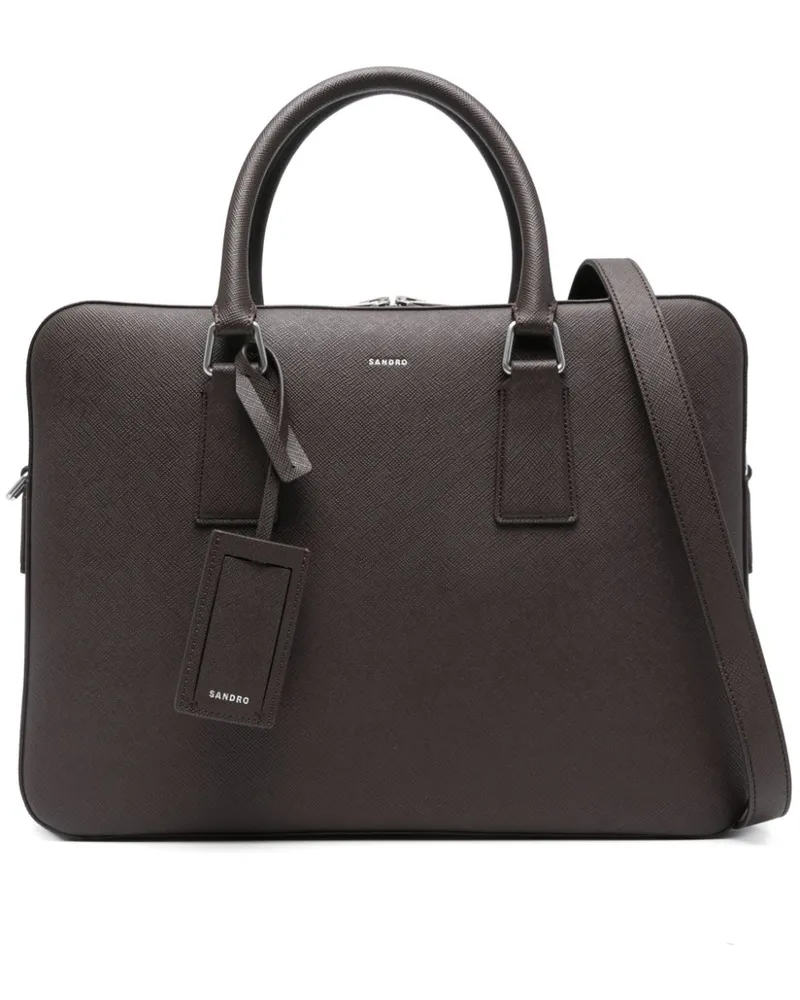 Sandro Aktentasche mit Logo-Print - Braun Braun
