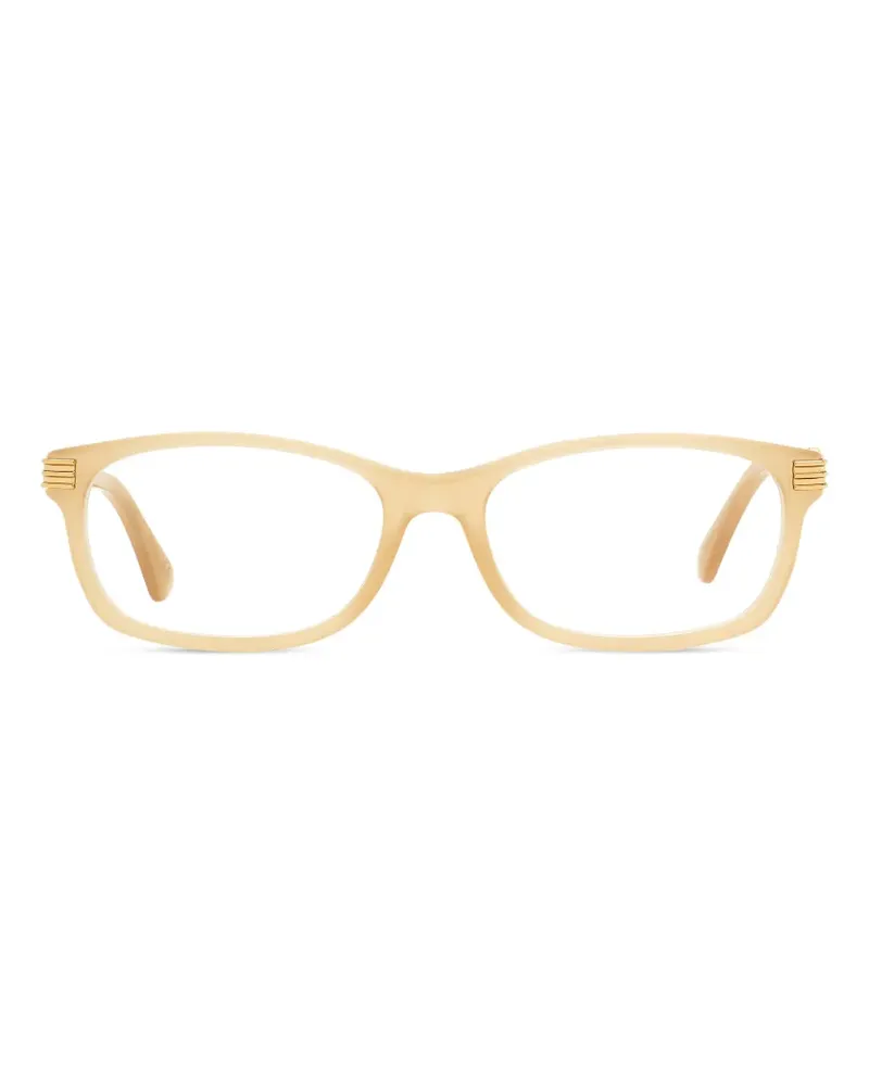 Jimmy Choo crystal-embellished rectangle-frame glasses - Nude Nude