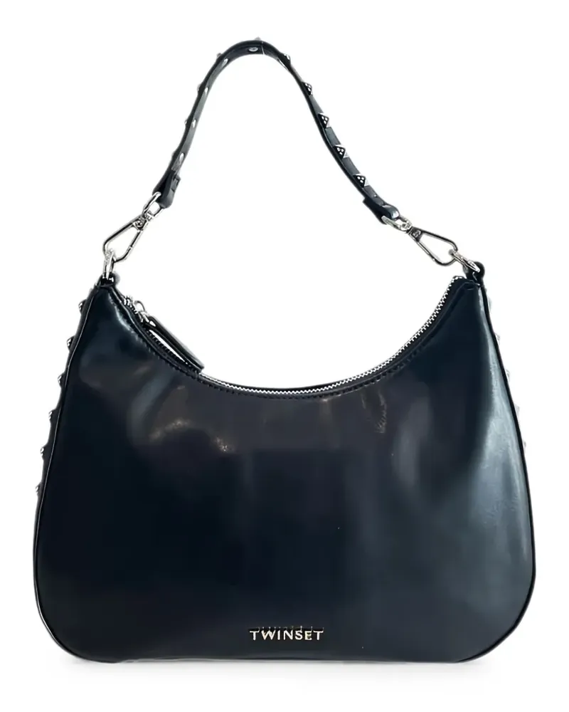 Twin-Set Schultertasche mit Nieten - Schwarz Schwarz