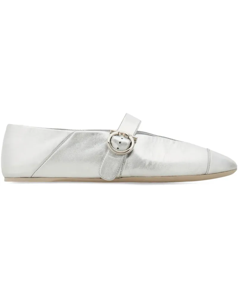 Ferragamo Gancini Ballerinas - Silber Silber