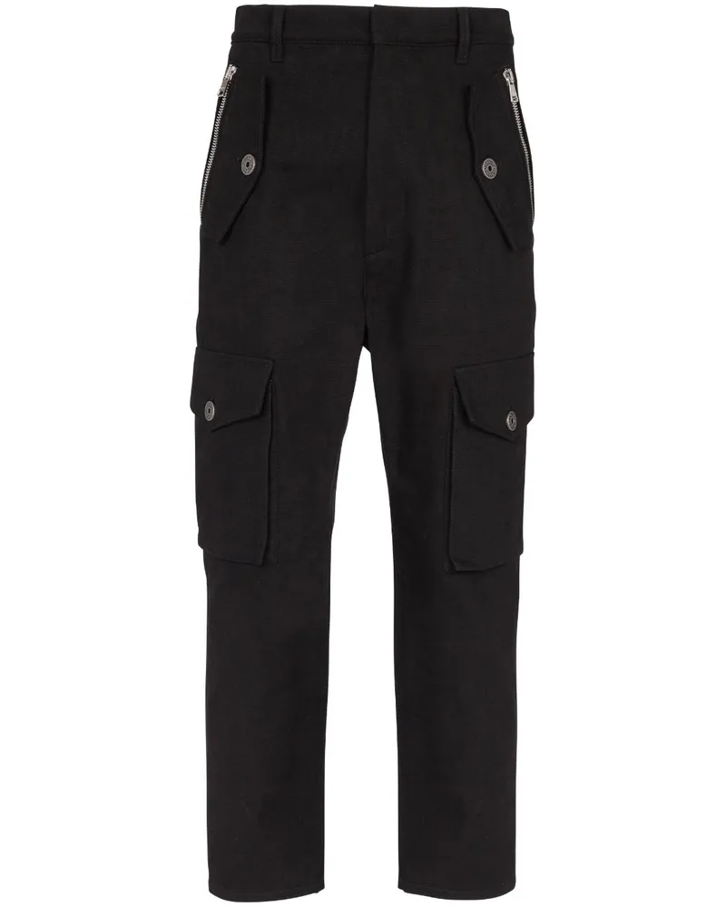 Balmain Cropped-Hose mit aufgesetzten Taschen - Schwarz Schwarz