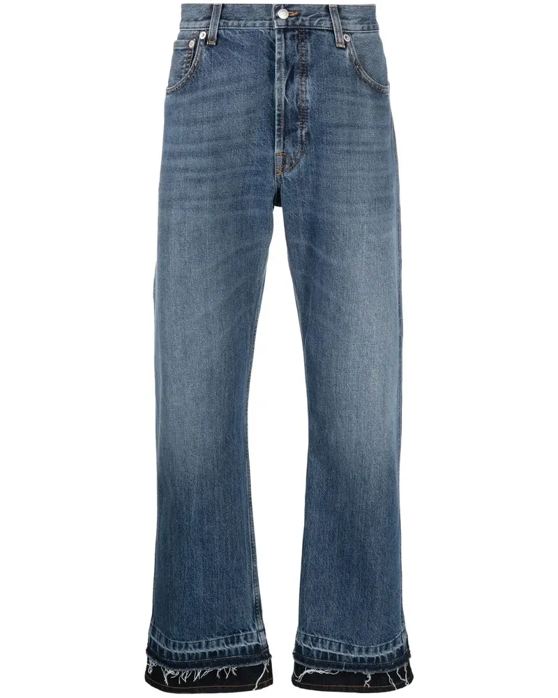 Alexander McQueen Gerade Cropped-Jeans - Blau Blau
