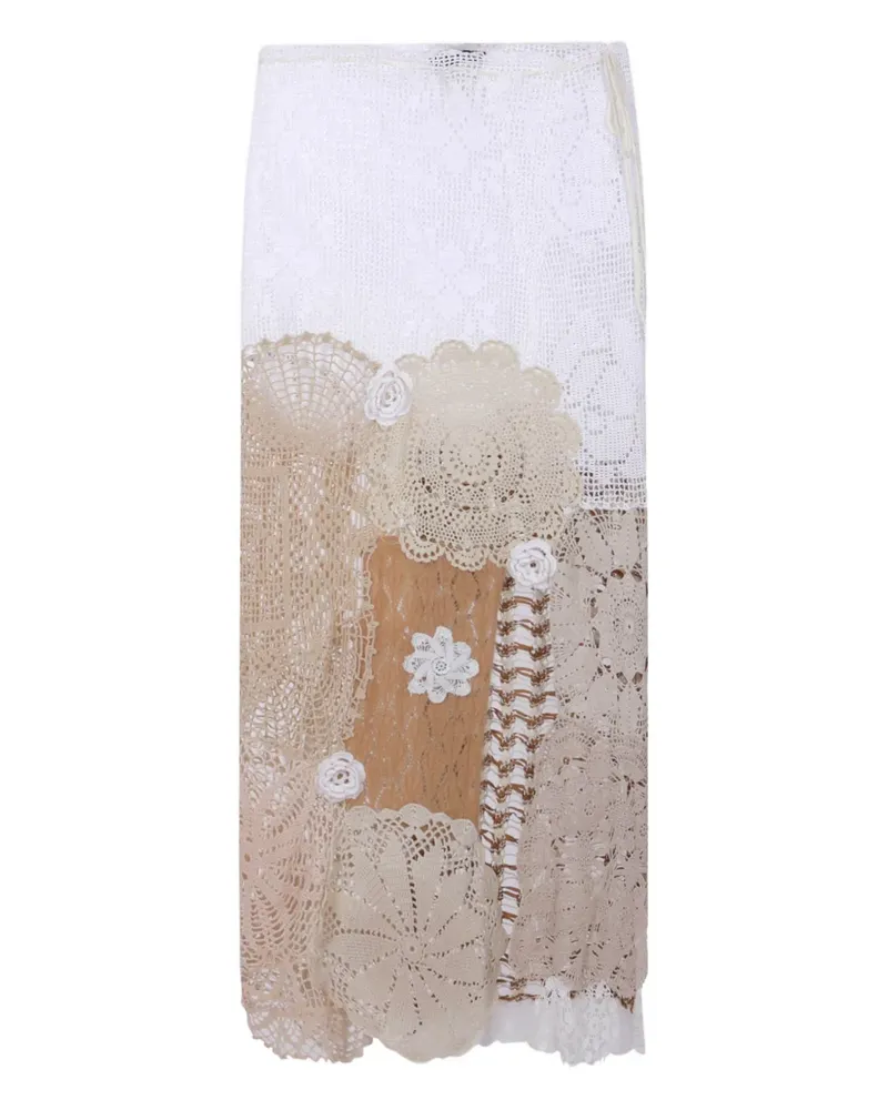 Marco Rambaldi crochet appliqué skirt - Weiß Weiß