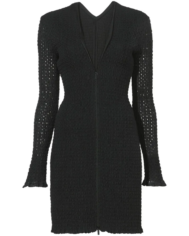 Proenza Schouler Minikleid in Lochstrick-Optik - Schwarz Schwarz