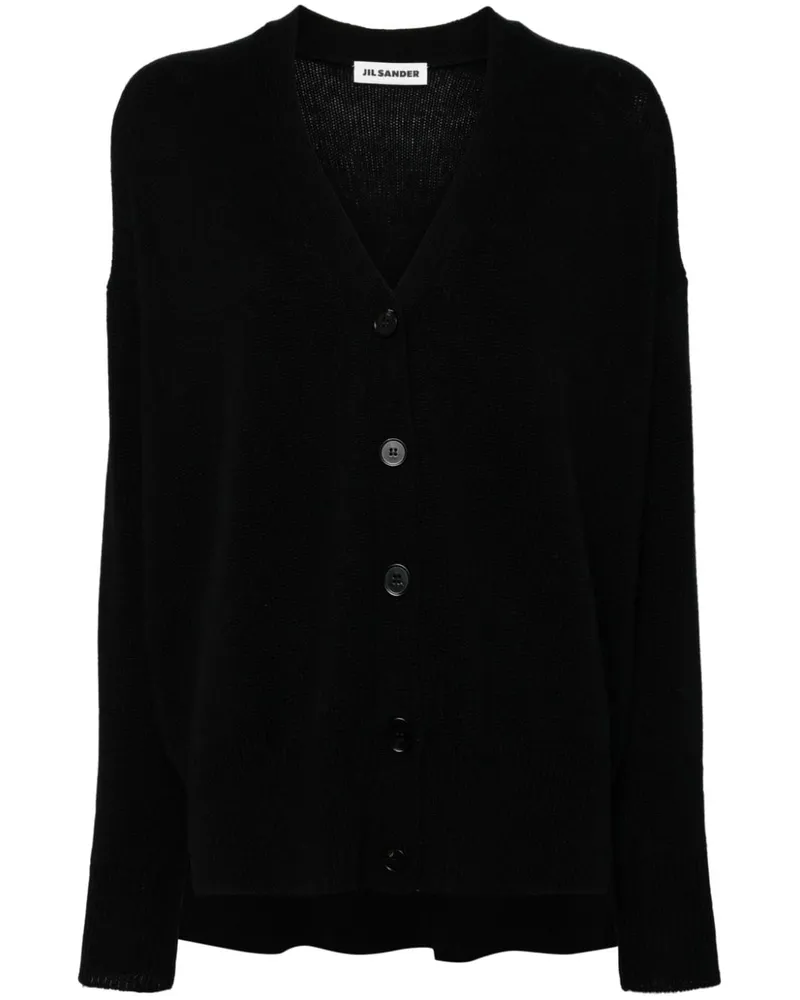 Jil Sander Kaschmircardigan mit V-Ausschnitt - Schwarz Schwarz