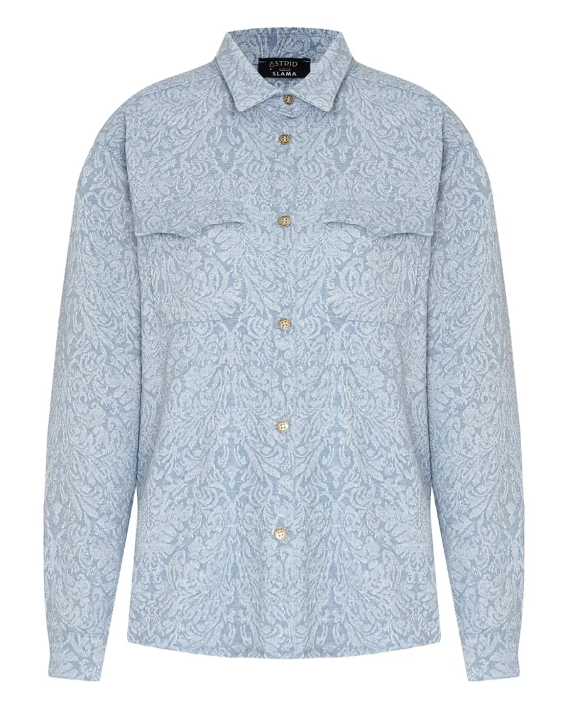 Amir Slama x Astrid Hemd aus Blumen-Jacquard - Blau Blau