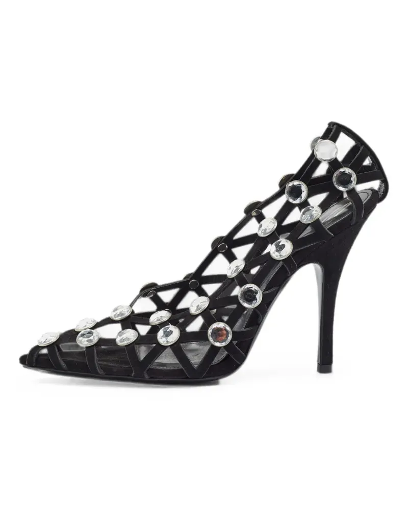 ATTICO Grid crystal-embellished pumps - Schwarz Schwarz