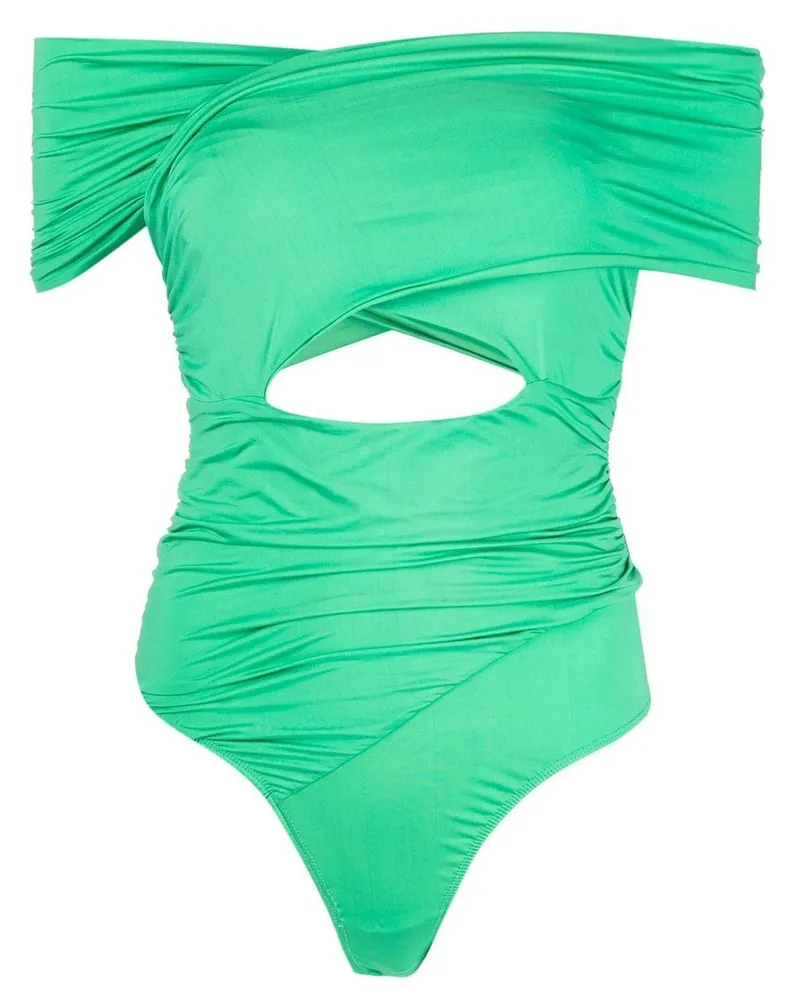 Fleur Du Mal Body in Wickeloptik - Grün Grün