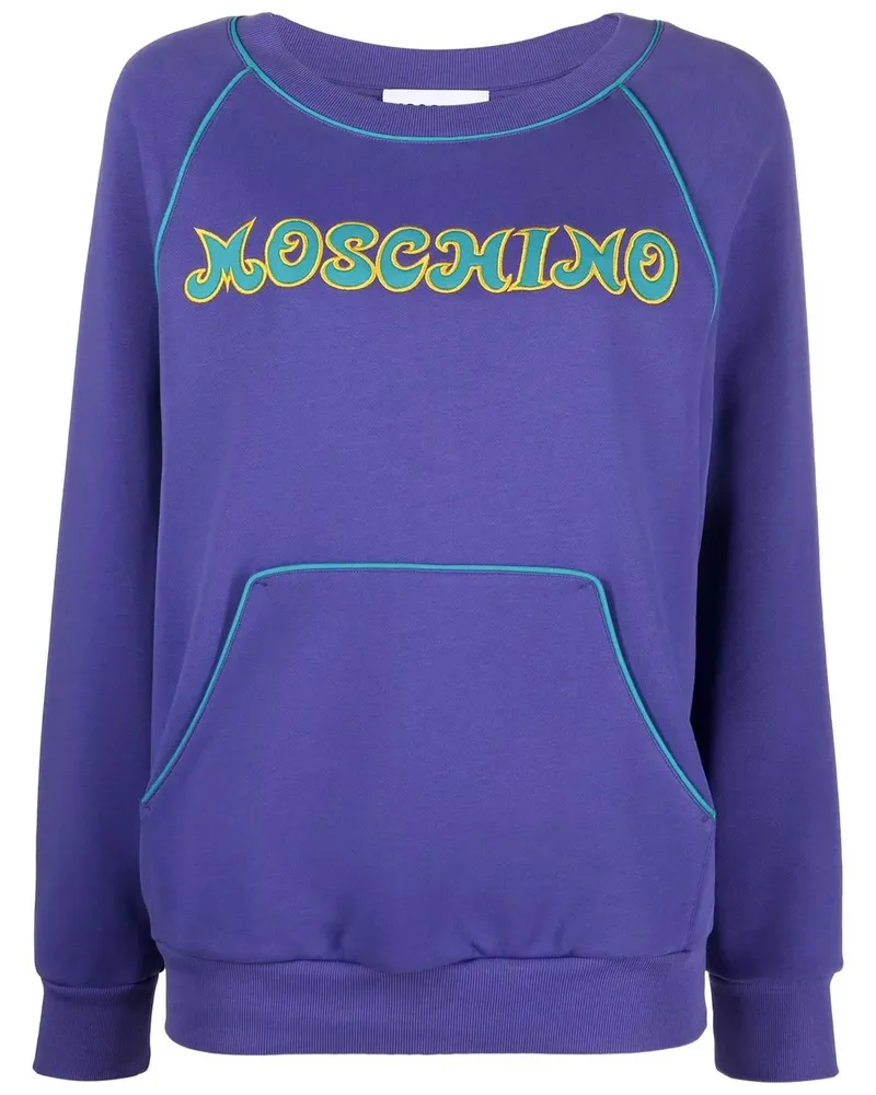 Moschino Sweatshirt mit Logo-Stickerei - Blau Blau