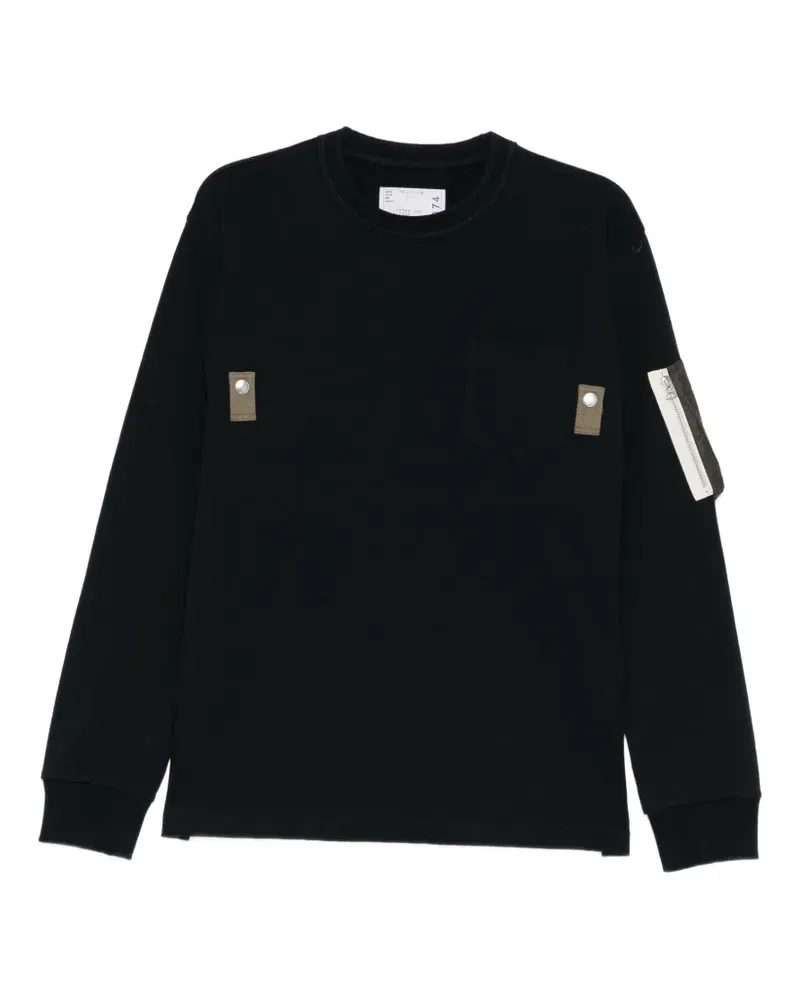 Sacai Langarmshirt im Utility-Look - Schwarz Schwarz