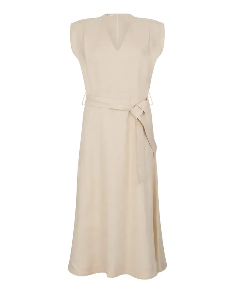 Slowear v-neck tie dress - Nude Nude