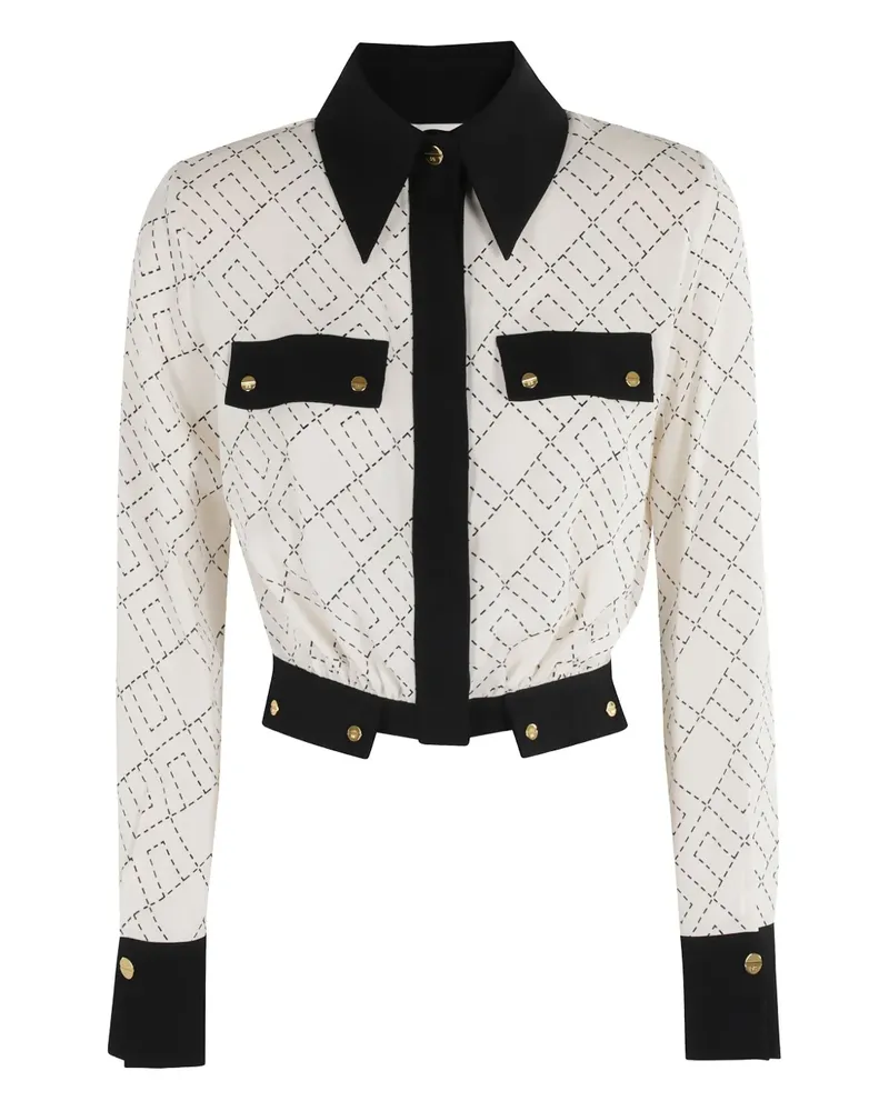 Elisabetta Franchi Geometrisch gemustertes Hemd - Weiß Weiß