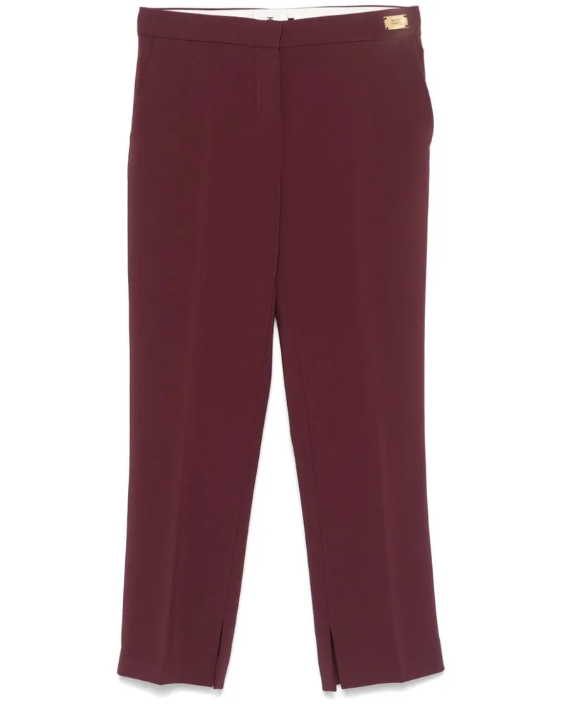 Elisabetta Franchi Krepphose mit Schlitzdetail - Rot Rot