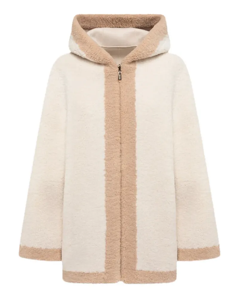 Blumarine hooded zip coat - Nude Nude